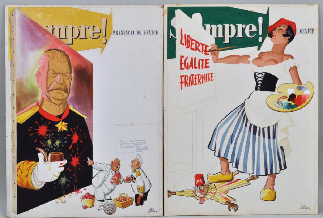 Two Vintage Mexican Siempre! Cover Illustrations (1 of 4)