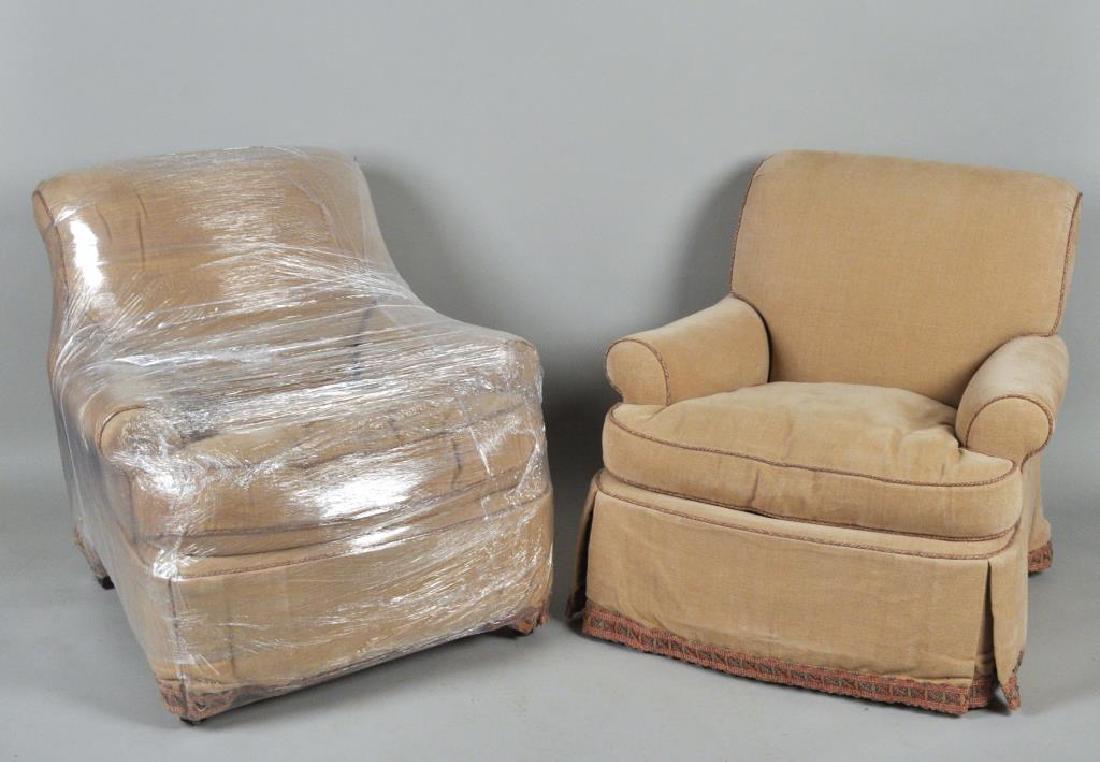 Pair Lee Jofa Designer Upholstered Club Chairs (1 of 6)
