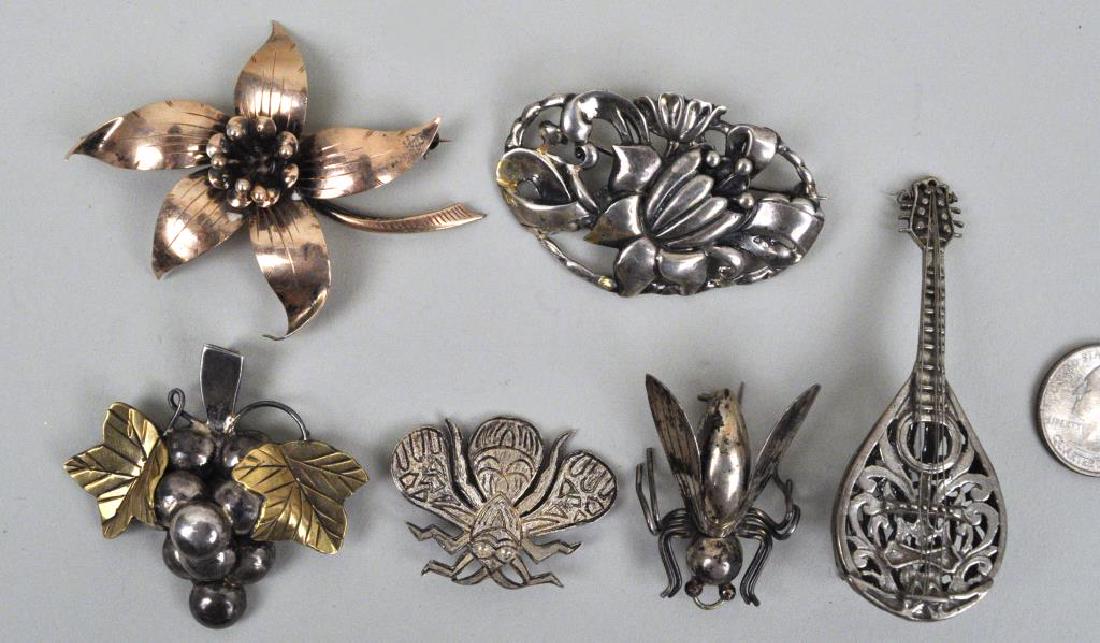 Six Vintage Silver Pins (1 of 4)