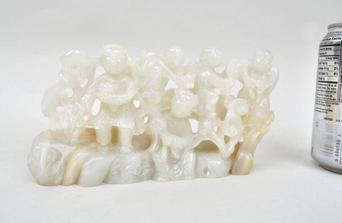 Chinese Carved Jade Brush Rest of Boys (1 of 3)