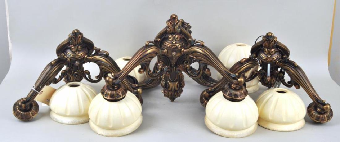 Set Four Designer Bronze Finish Metal Wall Sconces (1 of 4)