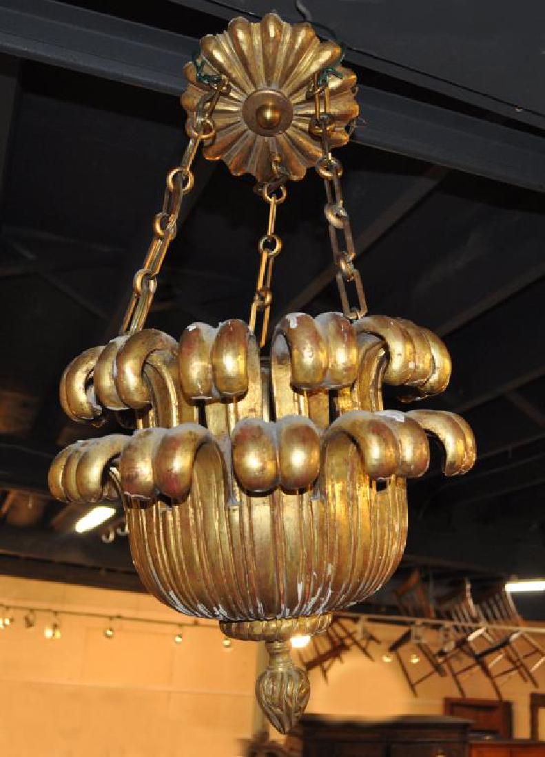 Gold Leaf Scroll Form Ceiling Light (1 of 4)