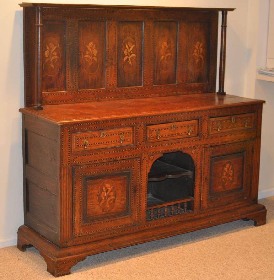 Continental Inlaid Oak Two Part Dresser (1 of 5)