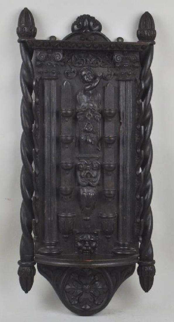 Continental Carved Wood Pipe Wall Rack (1 of 7)