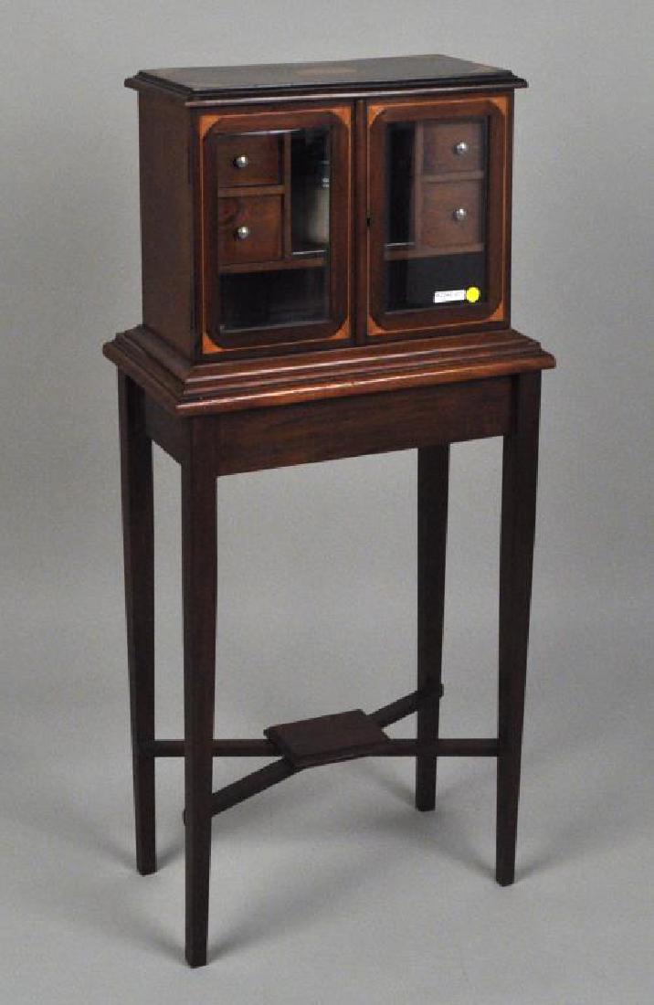 English Inlaid Mahogany Tobacco Cabinet On Stand (1 of 3)