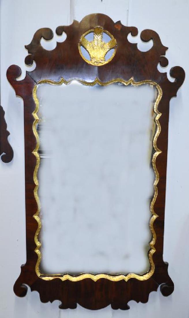 Chippendale Style Mahogany/Gilt Scrollwork Mirror (1 of 3)