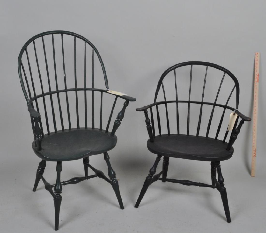 Two Painted Sack Back Windsor Arm Chairs (1 of 4)
