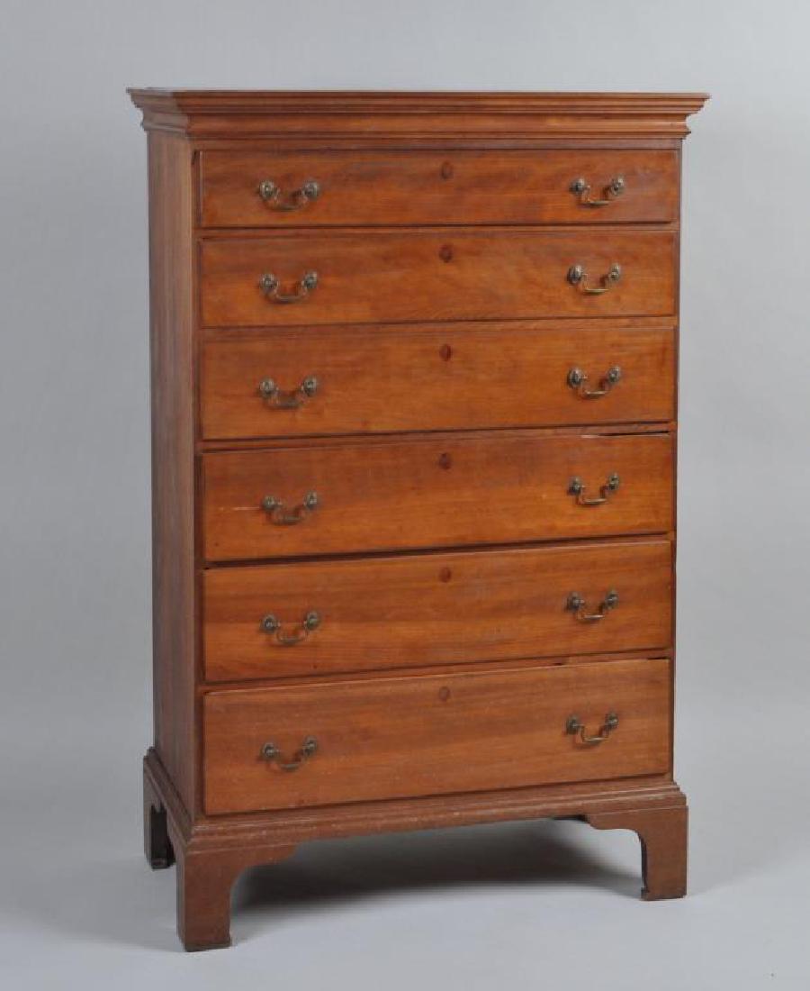 Chippendale Cherrywood Tall Chest (1 of 7)