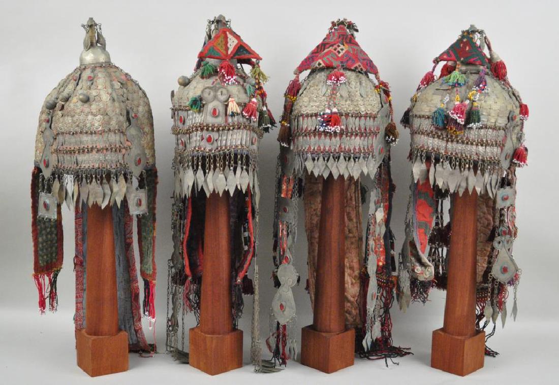 Group Four Turkmen Women's Head Dresses (1 of 6)