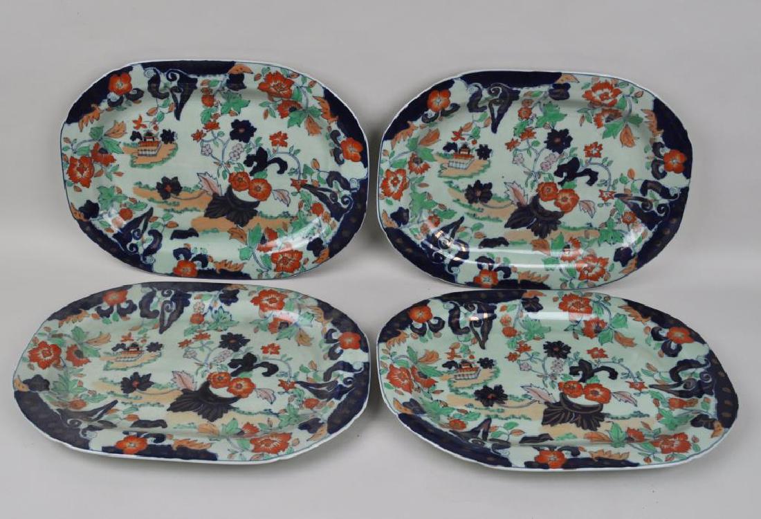 Four Imari Palette Ironstone Platters (1 of 4)