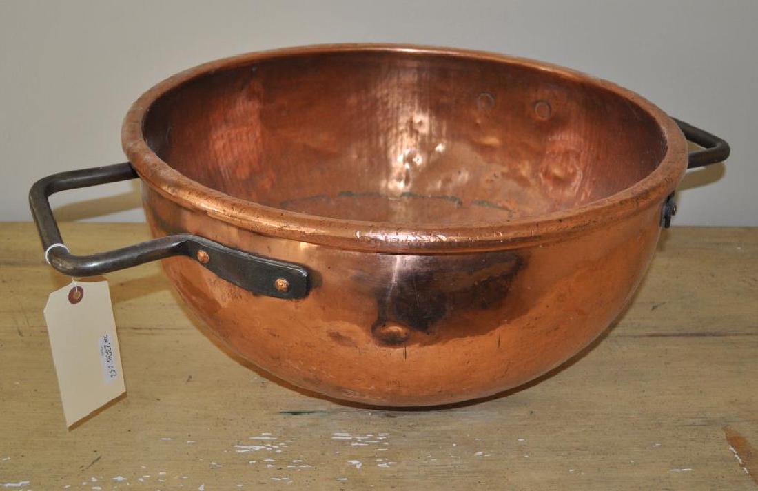 Large Copper Pot, Iron Handles (1 of 3)