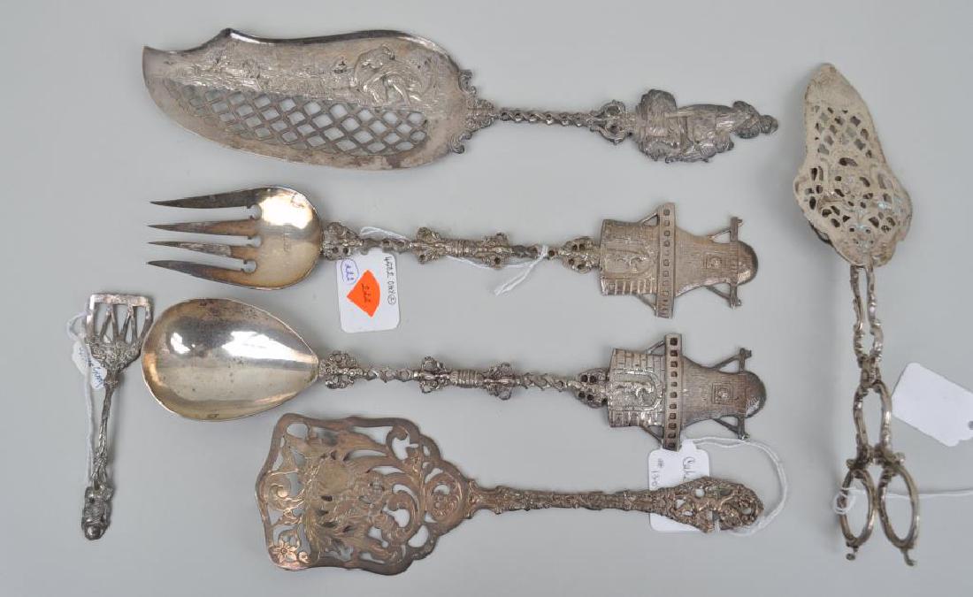 Group of Six Continental Silver Serving Utensils (1 of 2)