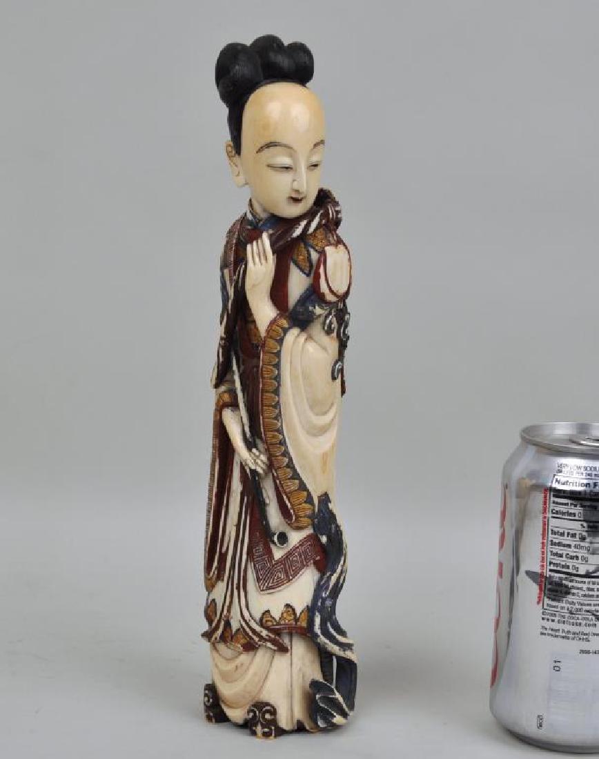Chinese Carved, Gilded/Polychromed Figure of Lady (1 of 6)