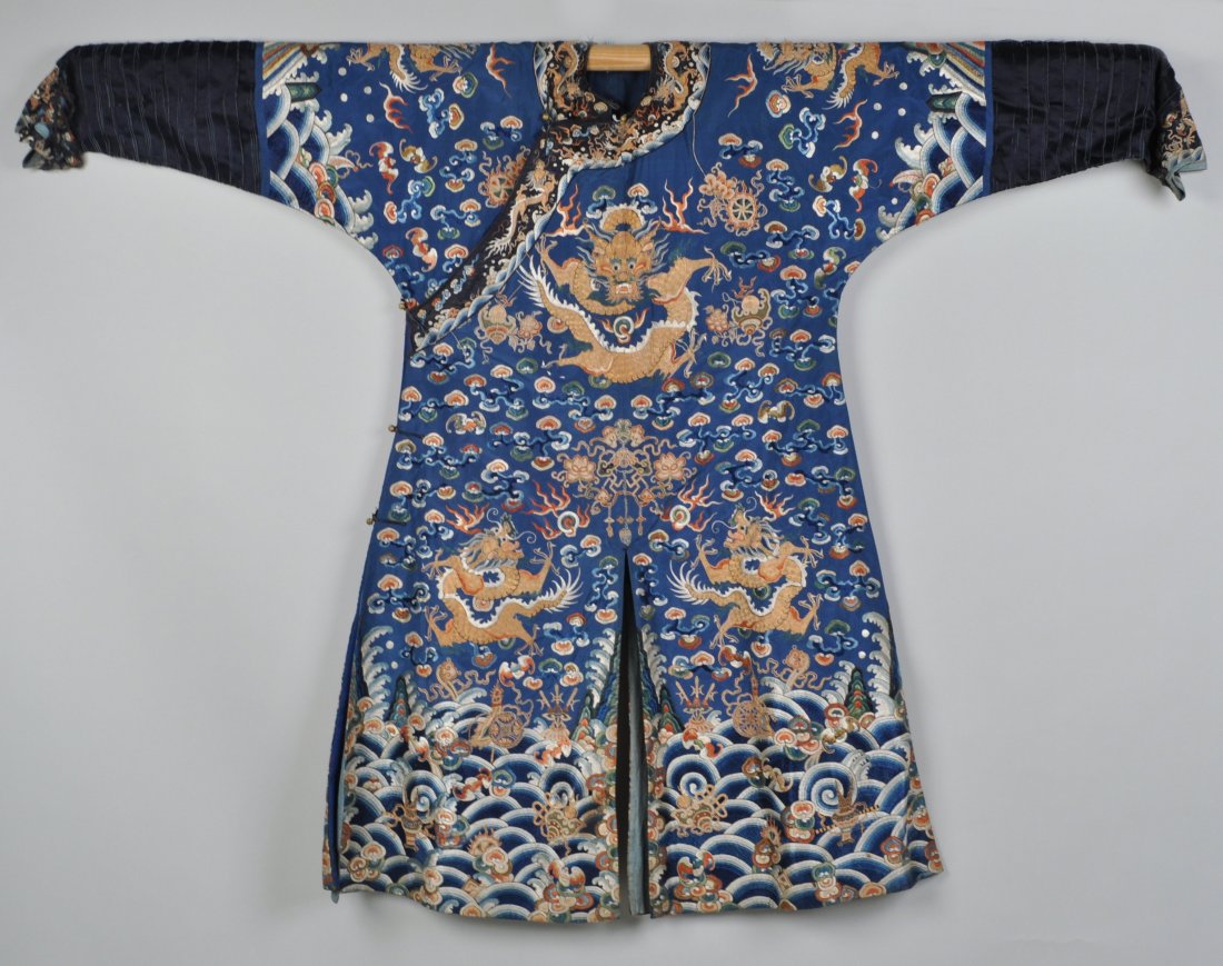 Chinese Embroidered Silk Dragon Robe (1 of 9)