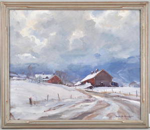 Emile Gruppe O/C "First Snow", Original Invoice