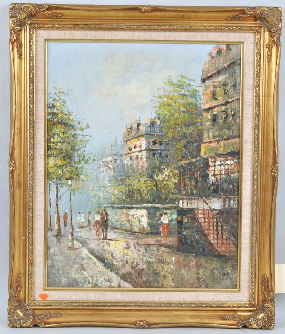 M. Sandor, O/C Parisian Street Scene, Signed (1 of 3)