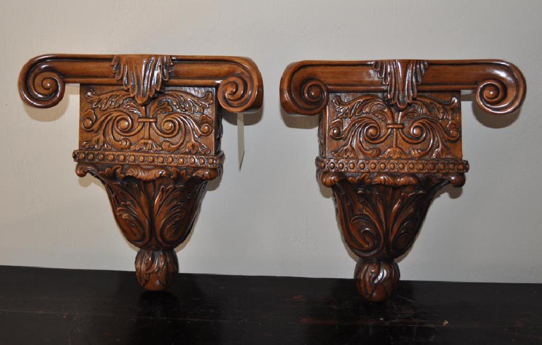 Pair Maitland-Smith Architectural Wood Brackets (1 of 4)