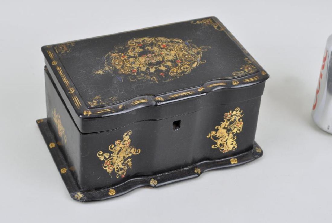 Regency Lacquer Block Front Tea Box (1 of 4)