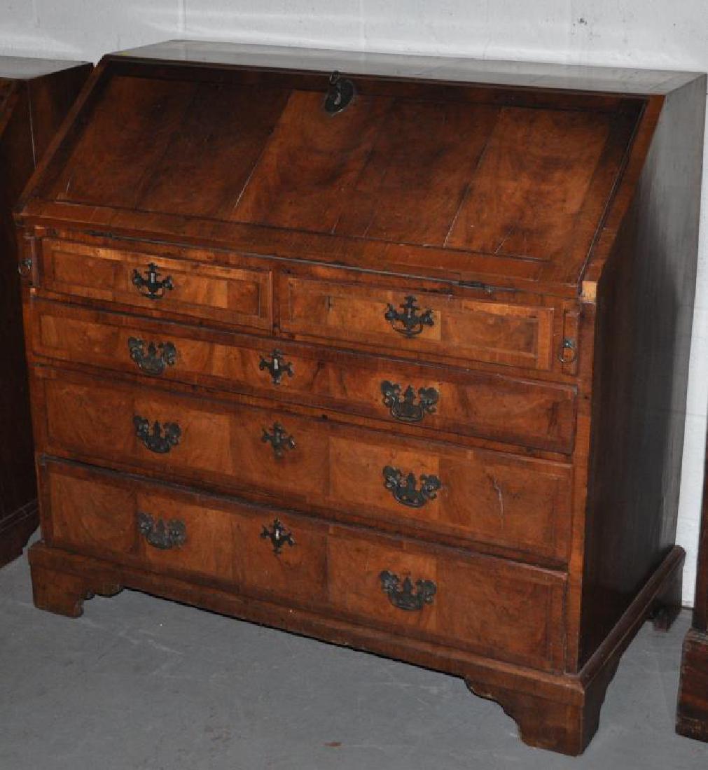 English Queen Anne Veneered Walnut Desk (1 of 7)