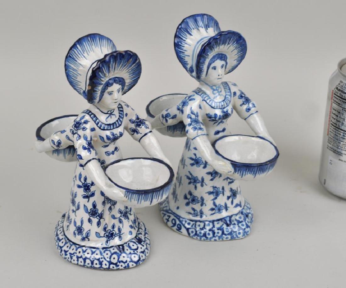 Pair Delft Pottery Figural Salts (1 of 5)