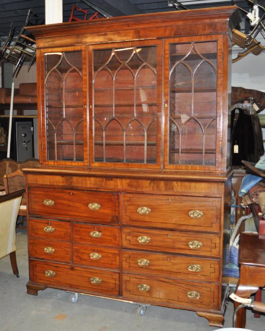 English Inlaid Mahogany Breakfront (1 of 15)