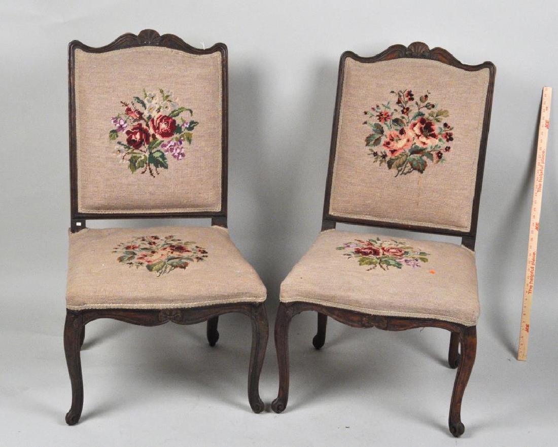 Pair French Regency Carved Walnut Side Chairs (1 of 3)