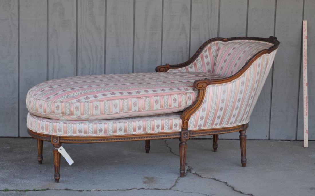 French Louis XVI Style Upholstered Chaise Lounge (1 of 5)