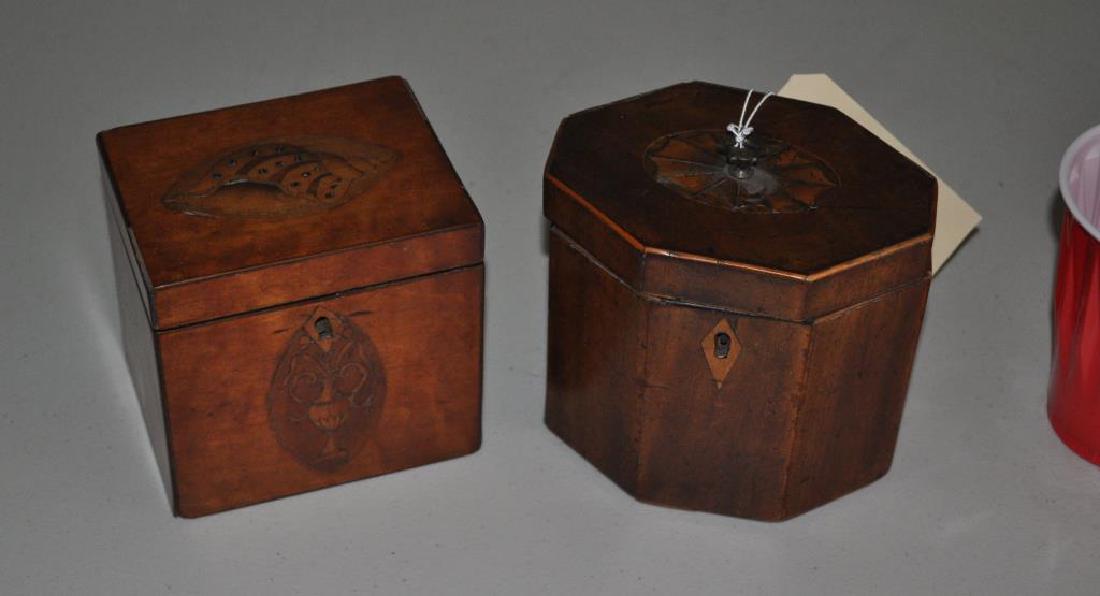 Two English Inlaid Mahogany Tea Caddies (1 of 5)