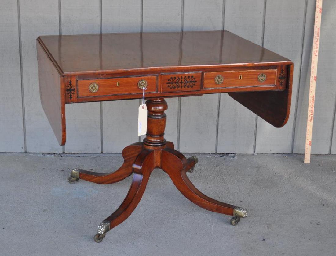 Regency Inlaid Drop Leaf Sofa Table (1 of 10)