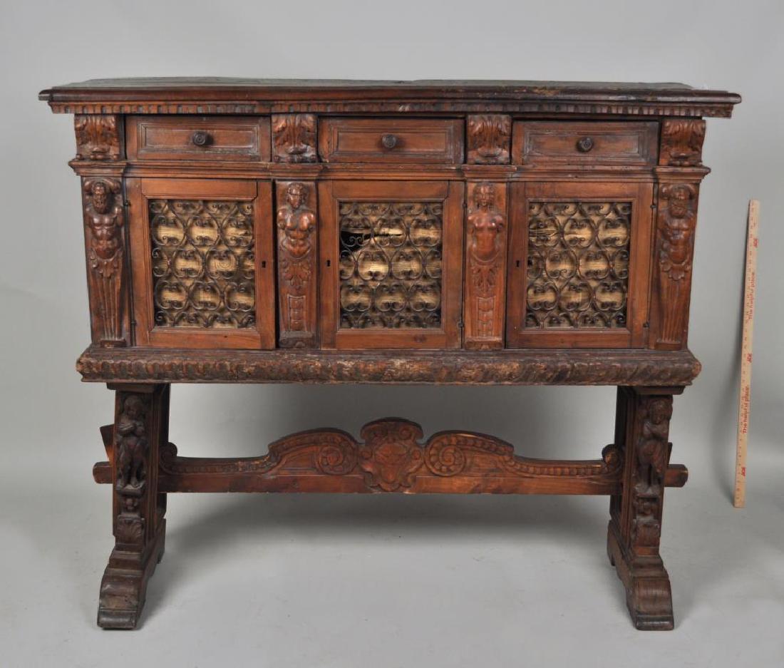 Early Italian Carved Walnut Credenza (1 of 5)
