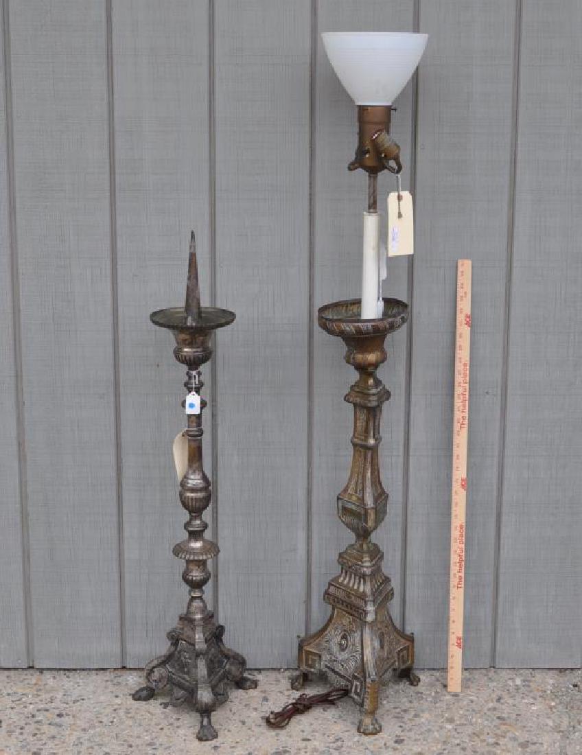 Two Baroque Style Brass Altarsticks (1 of 6)