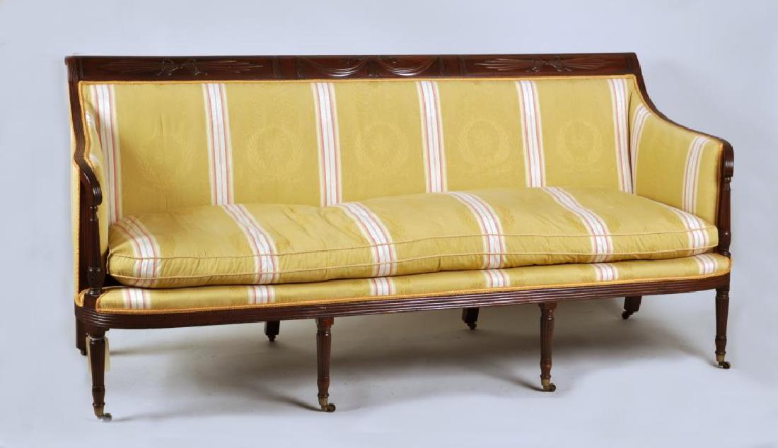 Duncan Phyfe Curved Arm Carved Mahogany Sofa (1 of 8)