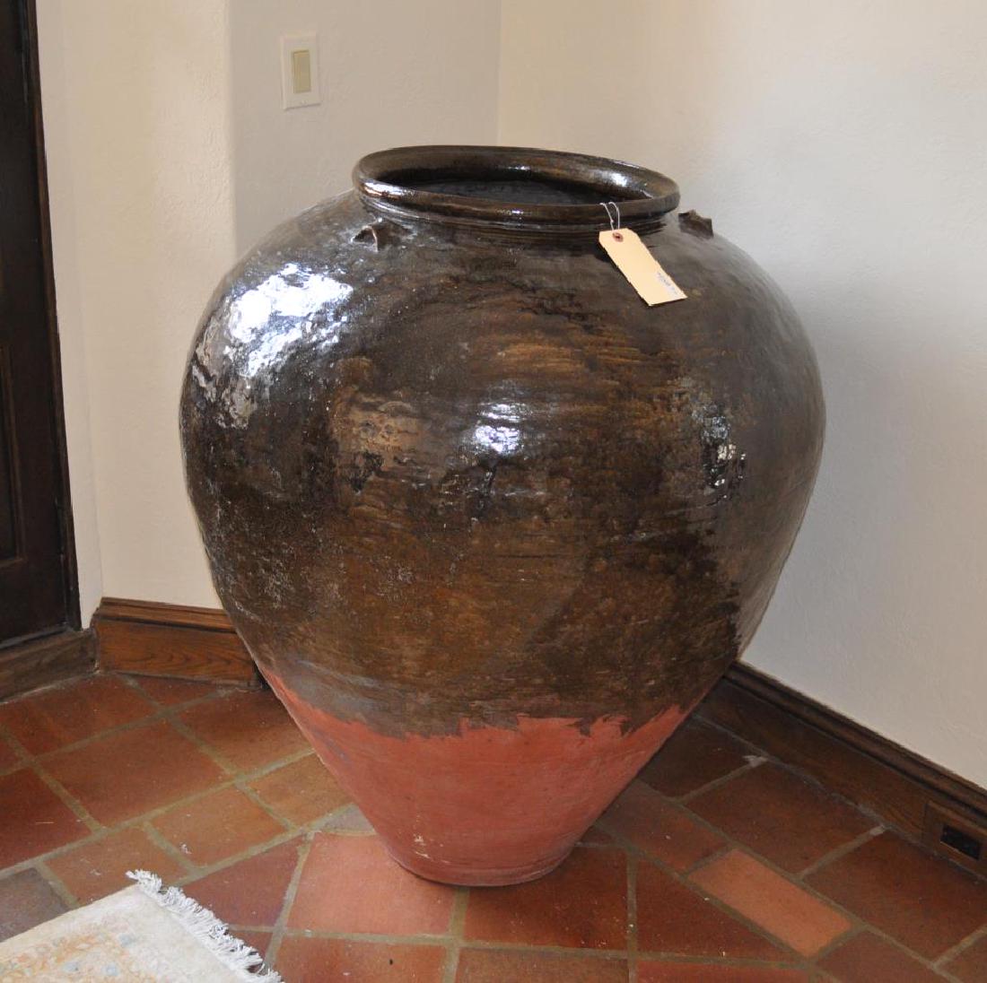 Large Glazed Pottery Storage Jar (1 of 2)