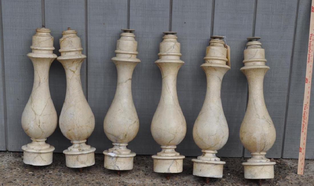 Six Plaster Faux Marble Balusters (1 of 4)