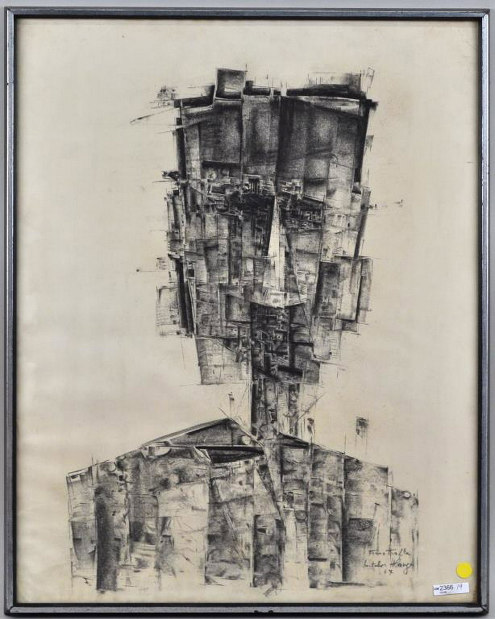 "Abstract Head of Franz Kafka" Lithograph: dated '67, signed illegibly. Frame size: 30" high, 24" wide. Not examined out of frame.