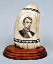 American Scrimshaw Whale Tooth, Lincoln Portrait