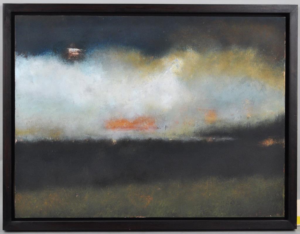 Lisa Breslow , O/P 'Storm Clearing": (American, b. 1957), signed, dated "2001", titled verso together with exhibition label from The Long Island Museum of American Art, History and Carriages. Frame size: 20" high, 26" wide.