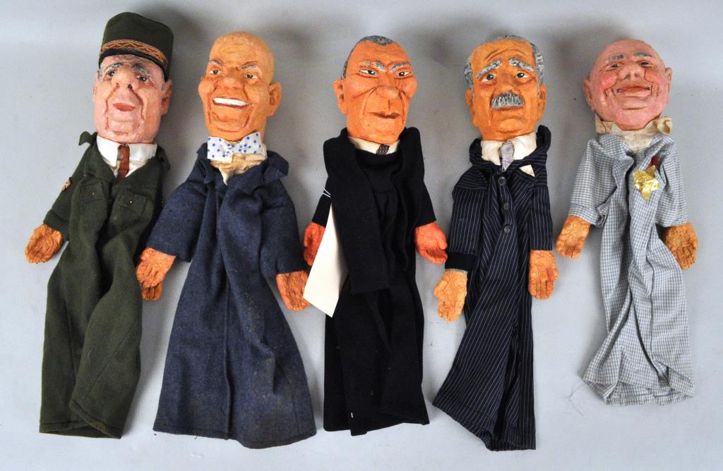 Five Caricature Hand Puppets of World Leaders (1 of 2)