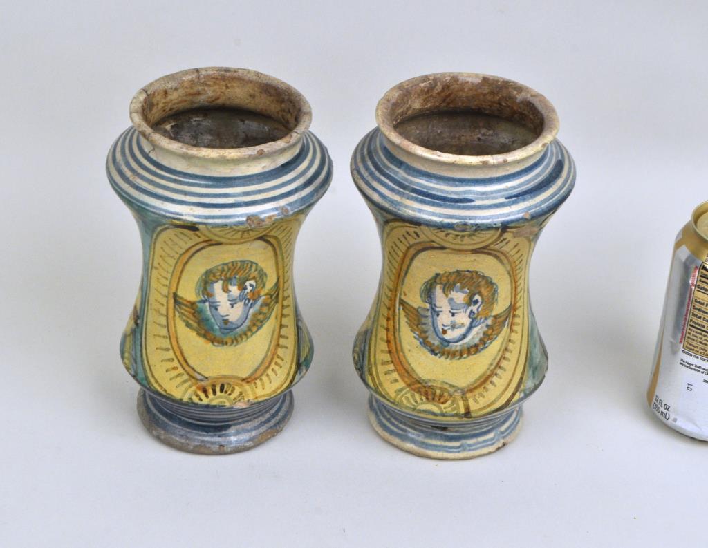 Pair Italian Majolica Arborello, 18th C. (1 of 5)