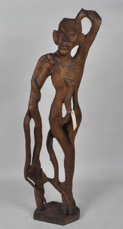 Ethnic Folk Art Chip Carved Life Size Figure (1 of 5)