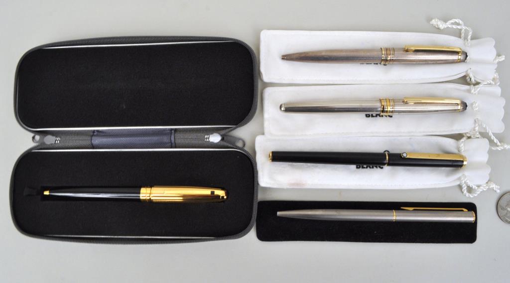 Group of Five Pens, 4 Mont Blanc, 1 Pelikan Pura (1 of 2)