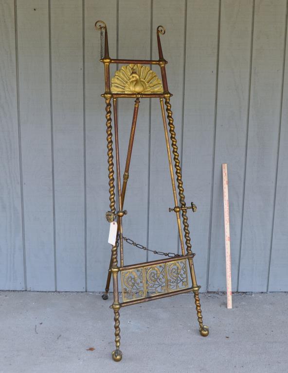 Victorian Gilt Brass Barley Twist Design Easel (1 of 5)
