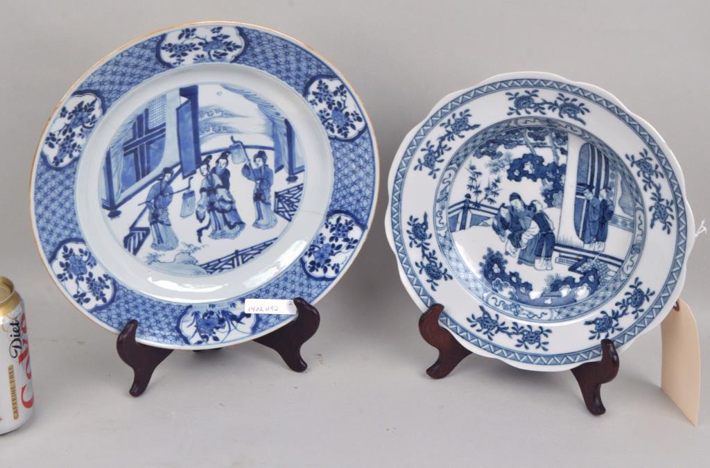 Two Chinese B/W Porcelain Chargers (1 of 4)