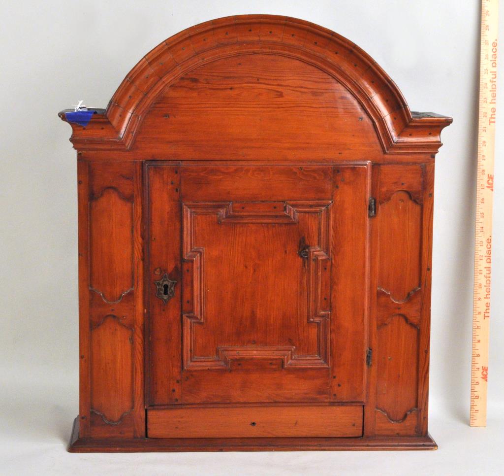 Swedish Pine Arched Top Hanging Cupboard, 19th C. (1 of 4)