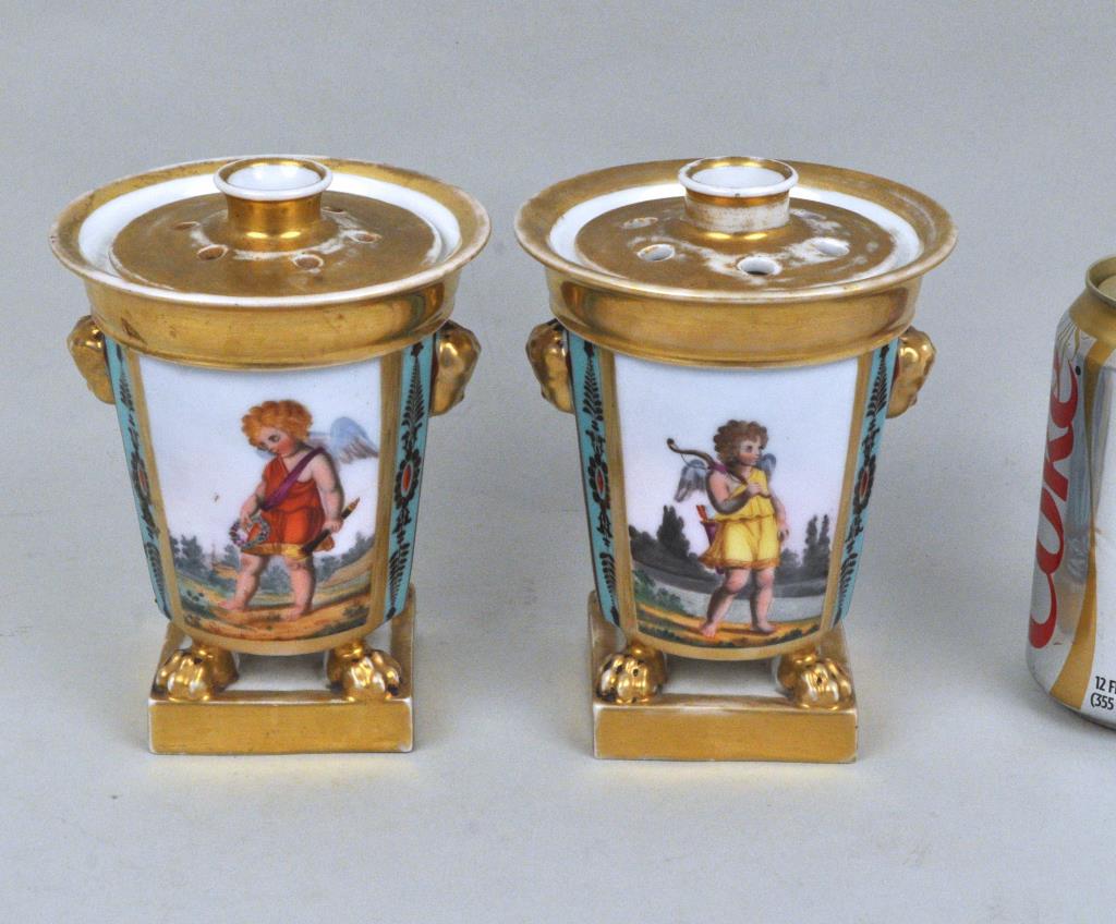 Pair Paris Porcelain Lidded Bough Pots (1 of 5)