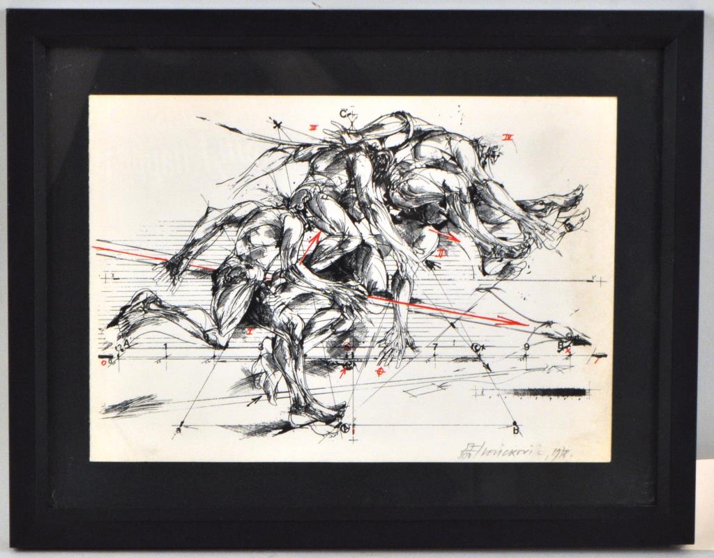 Vladimir Velickovic Litho in Black and Red, 1978 (1 of 2)