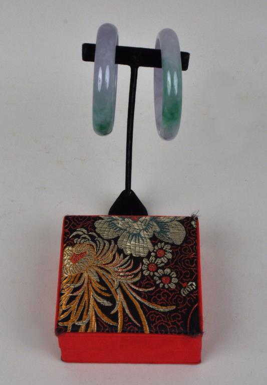 Two Chinese Jadeite Bangle Bracelets (1 of 2)