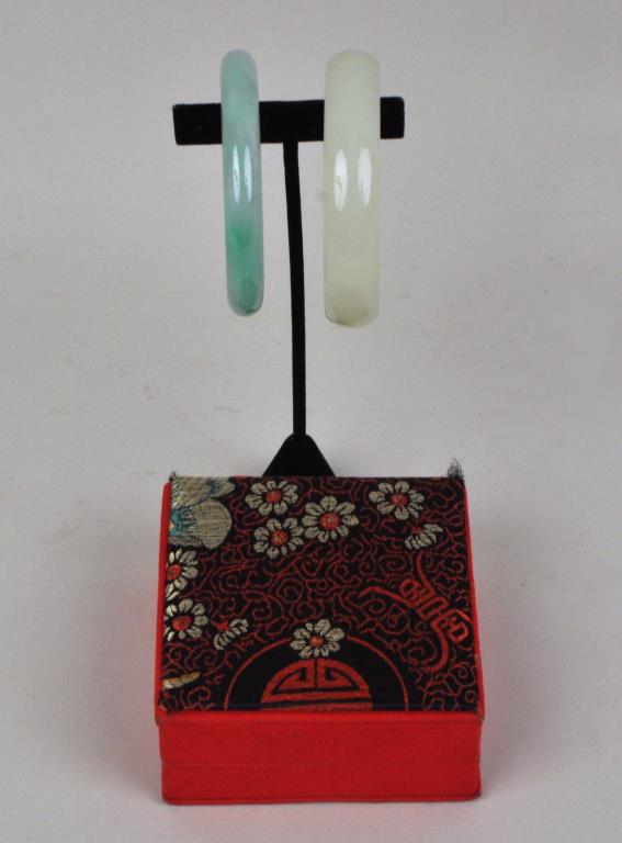 Two Chinese Jadeite/Jade Bangle Bracelets (1 of 2)