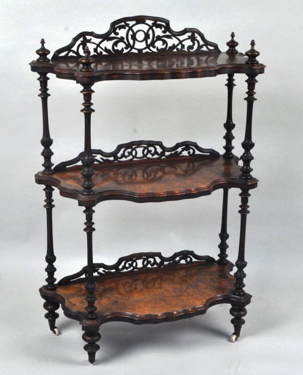 Victorian Figured Walnut Etagere (1 of 5)