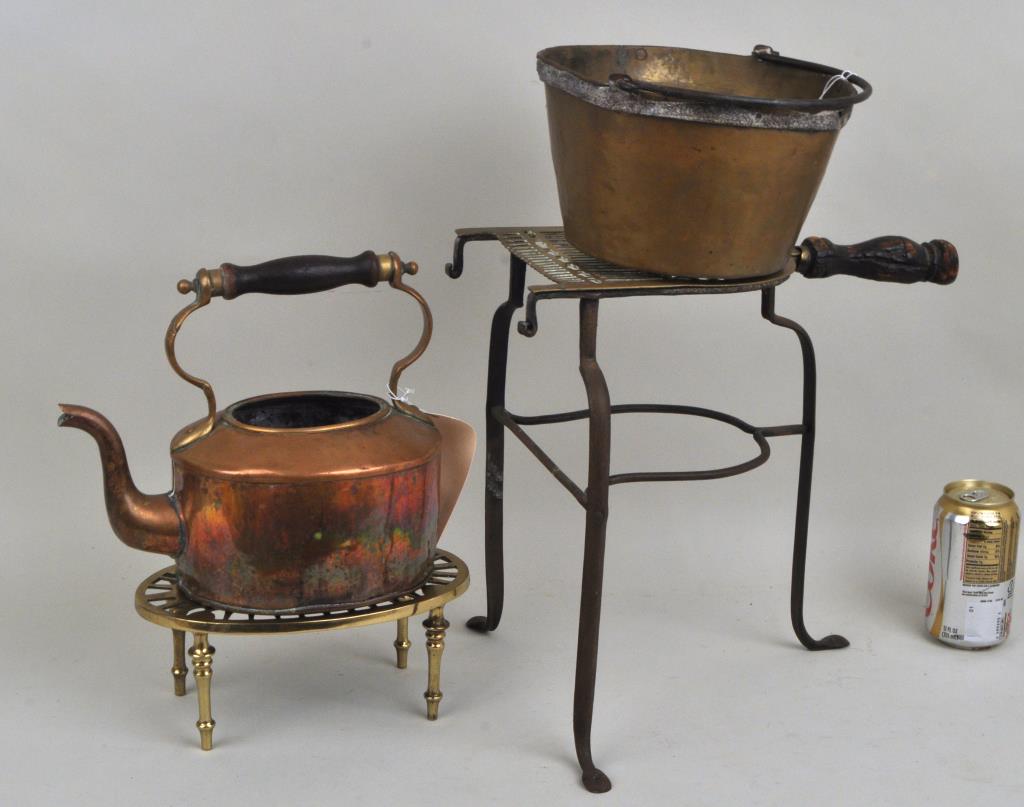 Four Copper/Brass Hearth Wares (1 of 2)